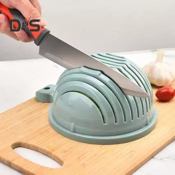 Овощерезка, слайсер, чаша для эффективной нарезки, встроенные режущие слоты, фруктовая нарезка, нескользящее основание, простой инструмент для приготовления салата белый
