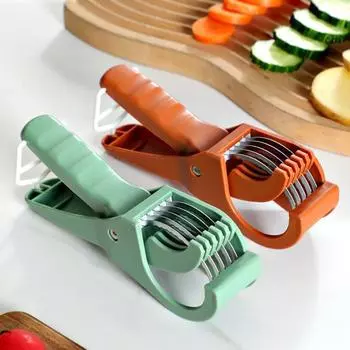 Овощерезка, слайсер, лезвие из нержавеющей стали, многофункциональная картофелерезка, салатница, терка, эргономичная зелёный