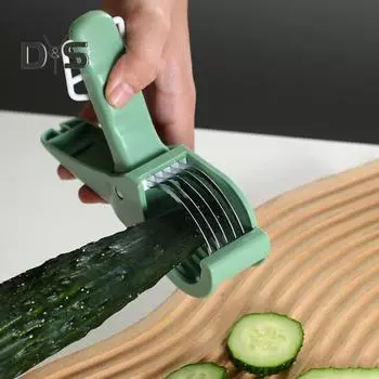 Овощерезка, слайсер, лезвие из нержавеющей стали, многофункциональная картофелерезка, терка для салата, эргономичная ручка, нескользящий кухонный инструмент для дома зелёный