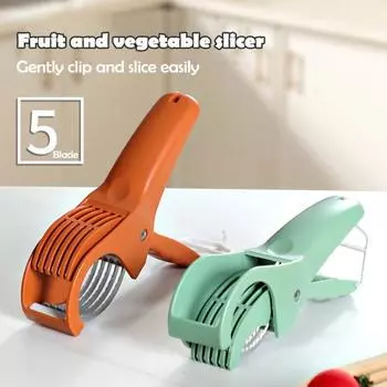 Овощерезка, слайсер, лезвие из нержавеющей стали, многофункциональная картофелерезка, салатница, терка, эргономичная ручка, нескользящий кухонный инструмент зелёный