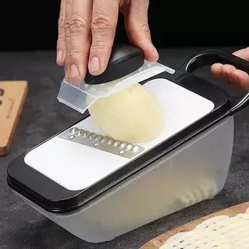 Овощерезка, терка, ручка, картофель, морковь, огурец, слайсер, коробка, кухонный инструмент, распродажа, товары синий