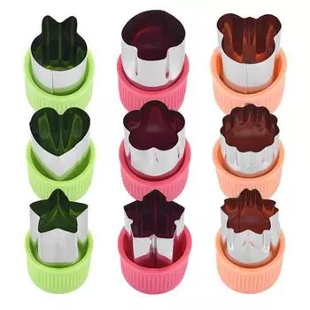 Овощерезка в форме звезды в форме сердца с пластиковой ручкой, 3 шт., портативные инструменты для приготовления пищи, нож для резки фруктов из нержавеющей стали, кухонные гаджеты