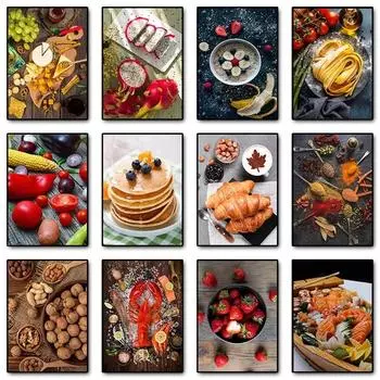 Овощи, фрукты, специи, суши, еда, постеры, печать, холст, картина, настенная художественная картина для кухни, столовой, ресторана, домашний декор 21x30cm No Framed