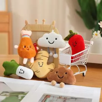 Овощная плюшевая игрушка мультяшный имбирь чеснок перец лук-шалот кулон мягкая кукла брелок рюкзак автомобиль сумка Декор детский подарок 10cm-12cm