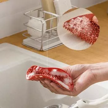 Овощная щетка скребок гибкая чистящая щетка пищевой силиконовый скребок эффективная уборка кухни серый