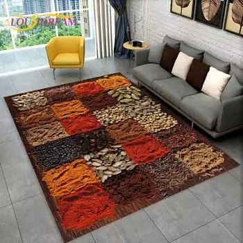 Овощные зерна, специи, фруктовые приправы, кухонный коврик, ковер для гостиной, диван, украшение коврика, коврик, нескользящий напольный коврик 40x60cm