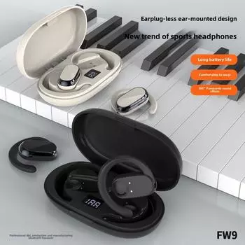 OWS Открытые безушные наушники с длительным сроком службы, беспроводные, шумоподавляющие, беговые, с воздушной проводимостью Bluetooth-наушники чёрный