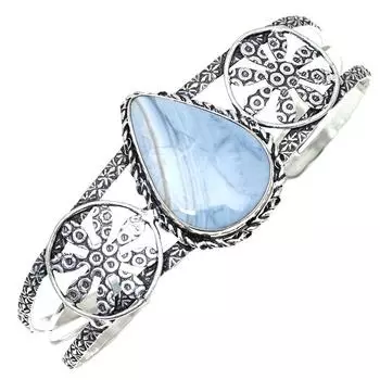 Owyhee Blue Opal Gemstone Handmade Silver Jewelry Cuff Bracelets 7 Adjustable