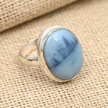 Owyhee Опал Драгоценный камень Ювелирные изделия ручной работы Кольцо из стерлингового серебра 925 пробы для свадебного подарка 4 синий