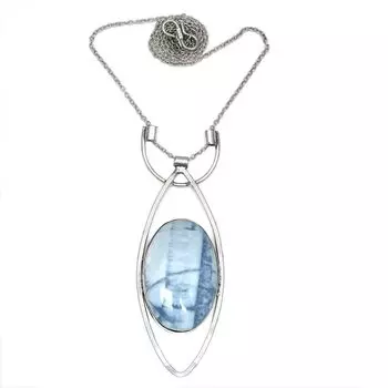 Owyhee Opal Necklace Jewelry Silver Gemstone Blue Handmade Gifted Pendant