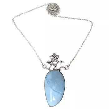 Owyhee Opal Necklace Jewelry Silver Gemstone Blue Handmade Gifted Pendant