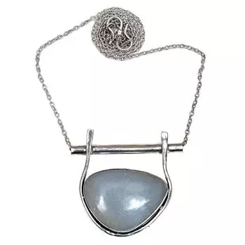Owyhee Opal Necklace Jewelry Silver Gemstone Blue Handmade Gifted Pendant