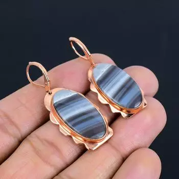 Owyphee опал драгоценный камень ручной работы медные украшения удивительные серьги для любви 1.81 Inches синий