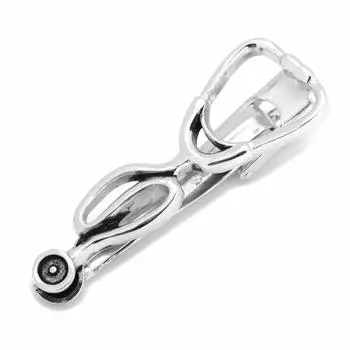 Ox Bull Stethoscope Tie Clip Tie Bar & ob-sth3d-tc
