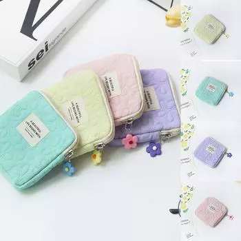 Ox Cloth Small Item Bag Flower Pendant Storage Cloth Bag Flower Sanitary Napkin Storage Bag Women розовый