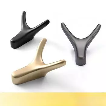 Рог быка креативный дизайн цинковый сплав настенный крючок двойная вешалка для одежды пальто сумка шляпа подвесная ванная комната кухня полки чёрный