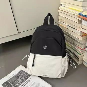 Oxford cloth backpack new fashion commuter trend women s lightweight backpack college bag чёрный