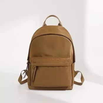 Oxford Cloth Large Capacity High School Backpack Solid Color Simple All-match Female Bag Class Students Backpack коричневый