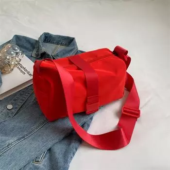 Сумка-мессенджер из ткани Оксфорд Модная текстура Сумка для фитнеса Женская маленькая горизонтальная Повседневная Однотонная На плечо Дорожная сумка Тост Женская красный