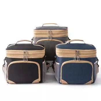 Водонепроницаемая двухслойная термоизоляционная сумка из ткани Оксфорд, сумка для пикника на открытом воздухе, переносная сумка для льда, сумка для ланча серый