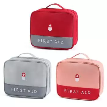 Оксфордская многослойная аптечка Портативный аптечка, полезная для кемпинга на открытом воздухе Red