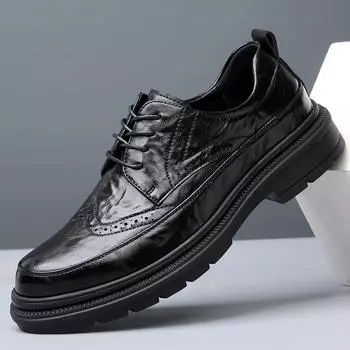 Оксфордские туфли из натуральной кожи, мужские деловые черные модельные туфли, мужская модная мужская обувь для вечеринок, 2024 Zapatos De Vestir De Los Hombres 38 чёрный