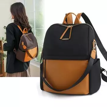 Оксфордский рюкзак большой емкости, школьная сумка контрастного цвета для женщин чёрный