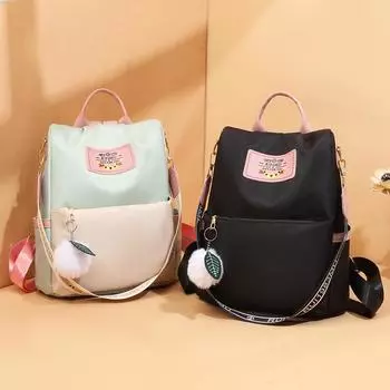 Оксфордский рюкзак, женский маленький рюкзак, студенческий рюкзак большой емкости, дорожный школьный рюкзак чёрный