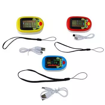 Оксиметр с зажимом на кончике пальца, 6 режимов, автоматическая зарядка через USB, светодиодный монитор кислорода в крови для детей Red