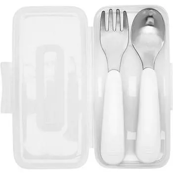 OXO Baby Tote Набор ложек и вилок, ложка + вилка + футляр, розовый, популярная корейская посуда