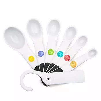 OXO Measuring Spoon, 6 Types, Scraper Included, Dishwasher Safe, White