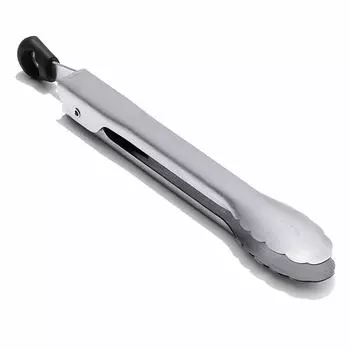 Мини-щипцы OXO из нержавеющей стали серого цвета с замком, пригодны для мытья в посудомоечной машине серебряный