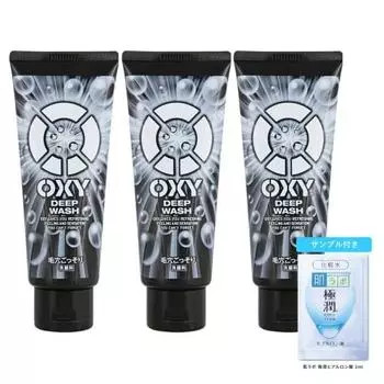 OXY Deep Wash большой емкости 200 г x 3 шт. набор (Очищающее средство для лица с ультра-минимальным скрабом из древесного угля, порами и блестящим кожным салом) + Супер увлажняющий саше I