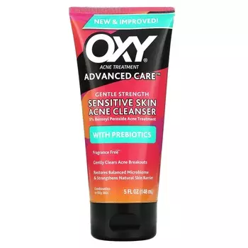 Oxy Skin Care, очищающее средство для чувствительной кожи с прыщами и пребиотиками, без отдушек, 5 жидких унций (148 мл)