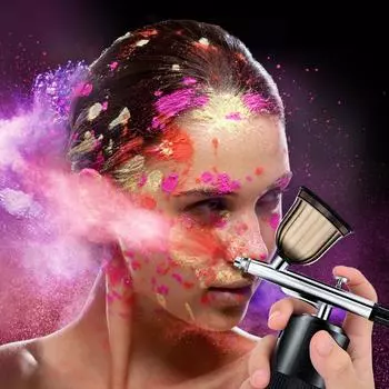 Oxygen Inject Portable Nail Spray Gun Set Airbrush Nail Compressor Kit For Make Up Nail Art Tattoo Craft Cake Painting Airbrush чёрный