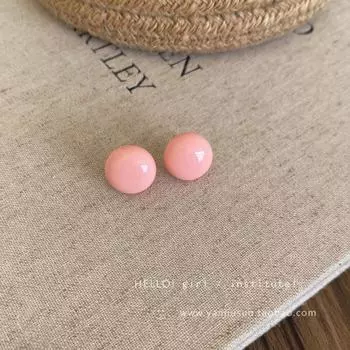 Oxygen Sugar Snap Peas Color Steamed Bread Bean-Shaped Stud Earrings Female 2025 New Arrival Unique Beautiful Sweet Earrings Spring Earrings Pink Steamed Bun Earrings