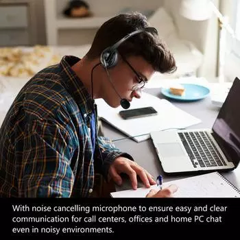 OY136 3,5-мм компьютерная гарнитура с микрофоном, шумоподавлением, наушниками с креплением на голове, проводными звонками чёрный