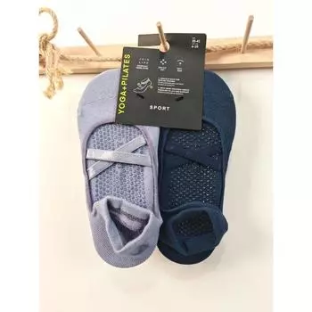 Oy Professional Yoga Socks Non Slip Women s Summer Pilates Thin Fitness Sports Silicone Breathable Stockings for Dancing Purple + fog Blue