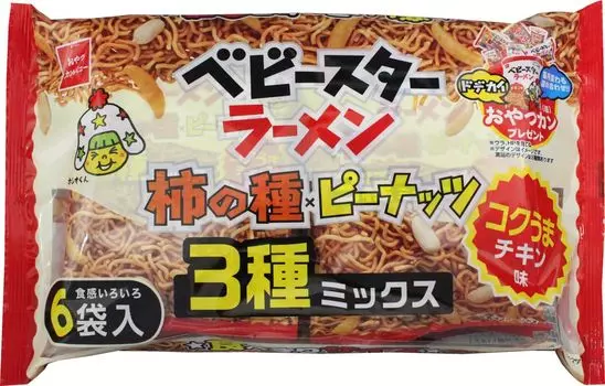 Oyatsu Company Baby Star Ramen Rich Uma Chicken 6 пакетиков смеси семян хурмы 3 видов 132 г x 15 пакетиков для сопровождения [Официальный] (Поделиться, одноразовая порция