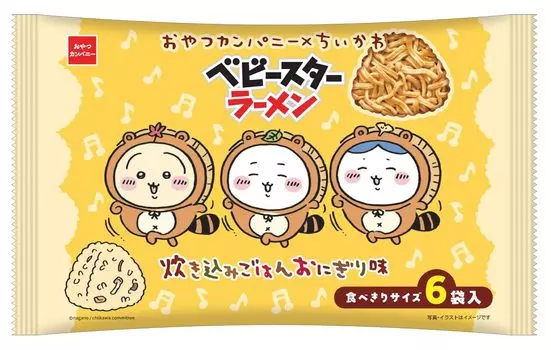 Oyatsu Company Oyatsu Company Лапша Baby Star Ramen со вкусом Чиикава Такикоми Гохан Онигири Чиикава 126 г x 15 пакетиков (Ограниченное количество) (6 пакетов) (Поделиться,