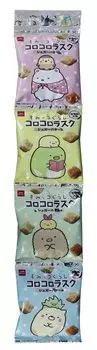 Oyatsu Company Sumikko Gurashi Coro Coro Rusk со вкусом сахарного масла 4 упаковки x 20 пакетиков, цельное зерно [Официальный] (Поделиться, перекусить, перекусить)