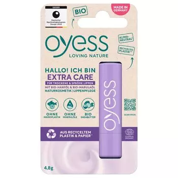 Oyess Lip Balm Extra Care Натуральный увлажняющий увлажняющий увлажняющий бальзам для губ (4.8g)/Органический