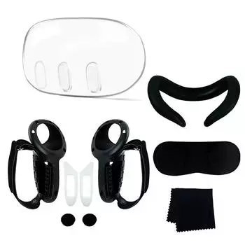 OZ 10 in 1 Silicone Protective Cover Set Rocker Cap VR Shell Cover for Meta Ques Silicone чёрный