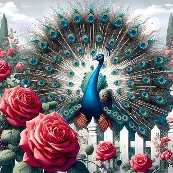 OZ 5D DIY Полный Круглый Дрель Алмазная Картина Павлин Набор Домашний Декор Искусство Ремесло ZSH758