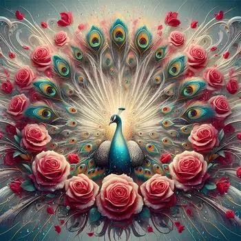 OZ 5D DIY Полный Круглый Дрель Алмазная Картина Павлин Набор Домашний Декор Искусство Ремесло ZSH758