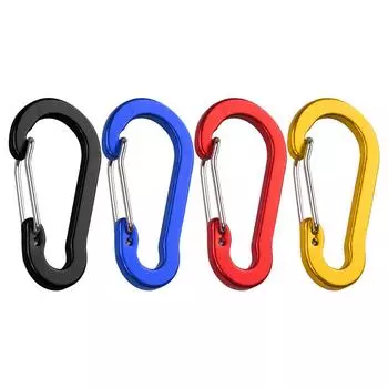 OZ 6x Aluminium Alloy Safety Buckle Keychain Climbing Carabiner Outdoor Hiking H Black