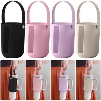 OZ Cup Защитный чехол для бутылки с водой, силиконовый держатель, совместимый с 40 унциями Stanl чёрный