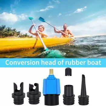 OZ Paddle Board Valve Adapter Резиновая лодка Каноэ каяк насос-конвертер с 4 насадками Blue