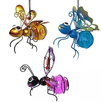 OZ Солнечная наружная лампа от насекомых Металлический садовый световой орнамент для жуков для наружного газона A