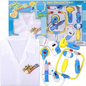 Oz Toy Kids Doctor Hospital Play Набор халатов для врачей, синий, популярные корейские игрушки